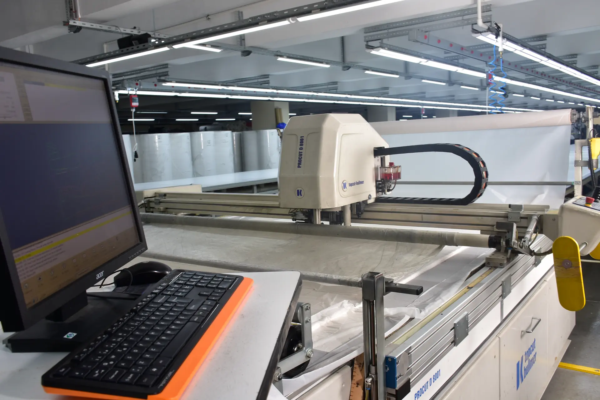 Automated cutting table on the production floor